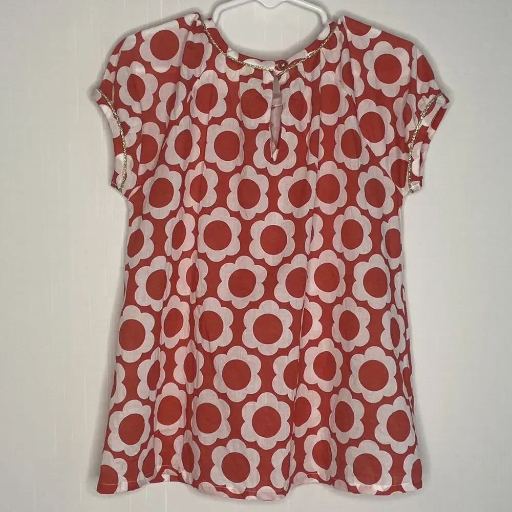Mini Boden Girls Floral Cotton Top Size 5-6Y